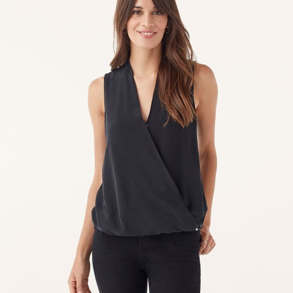 Splendid Summit Silk Tank in Black BNWT